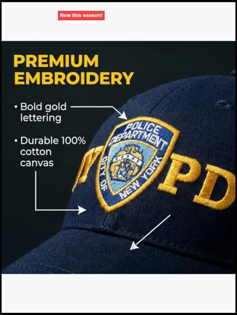 Adjustable Cotton Baseball Cap with Embroidered Logo